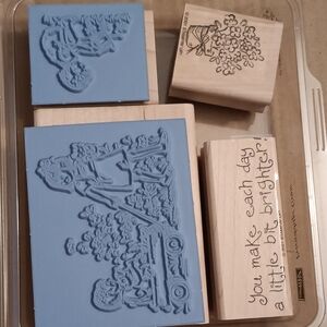 Stampin' Up! Blue and Natural Rubber Stamp Collection